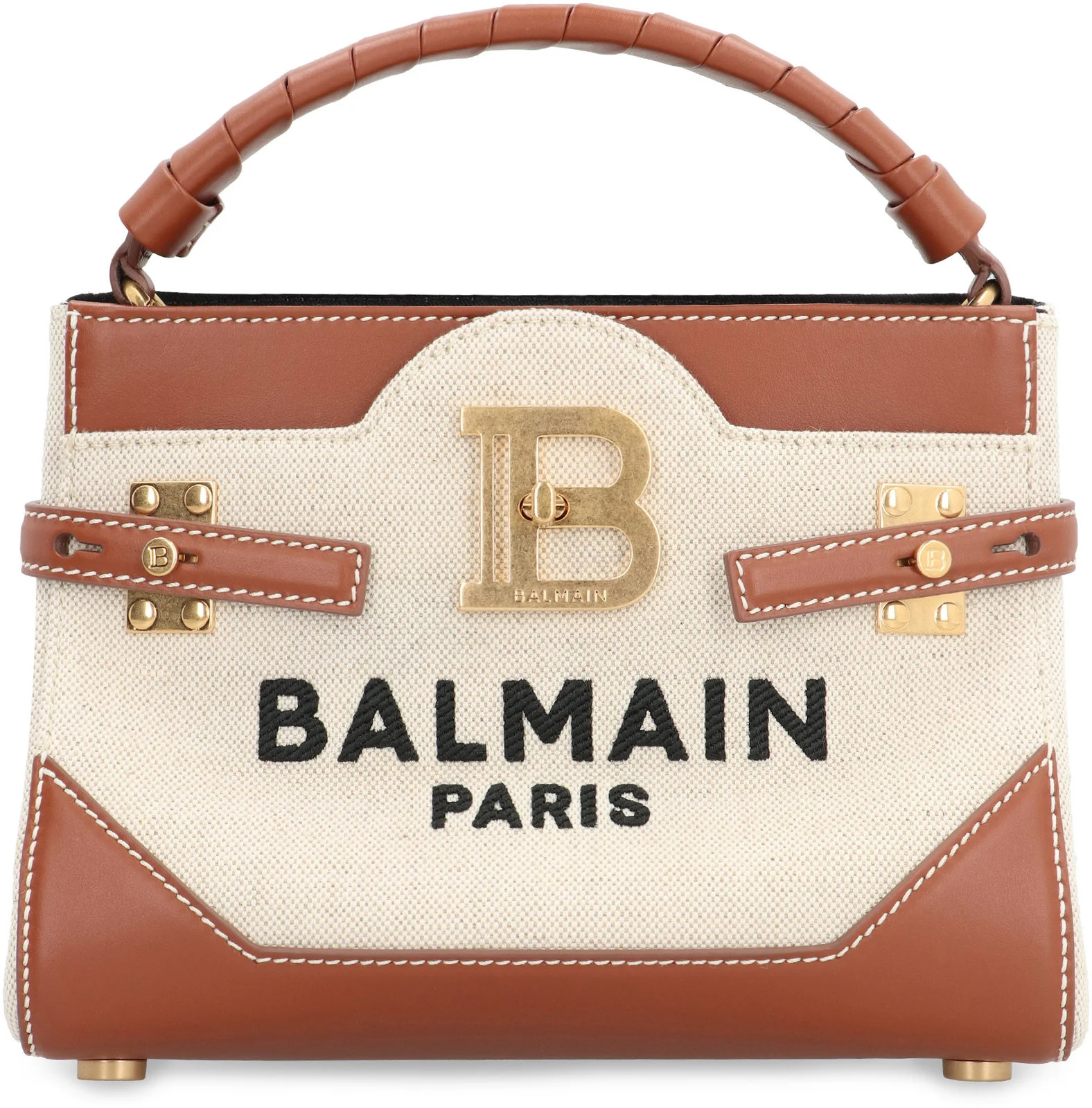 Balmain B Buzz 22 Canvas Top Handle Bag | Cettire Global