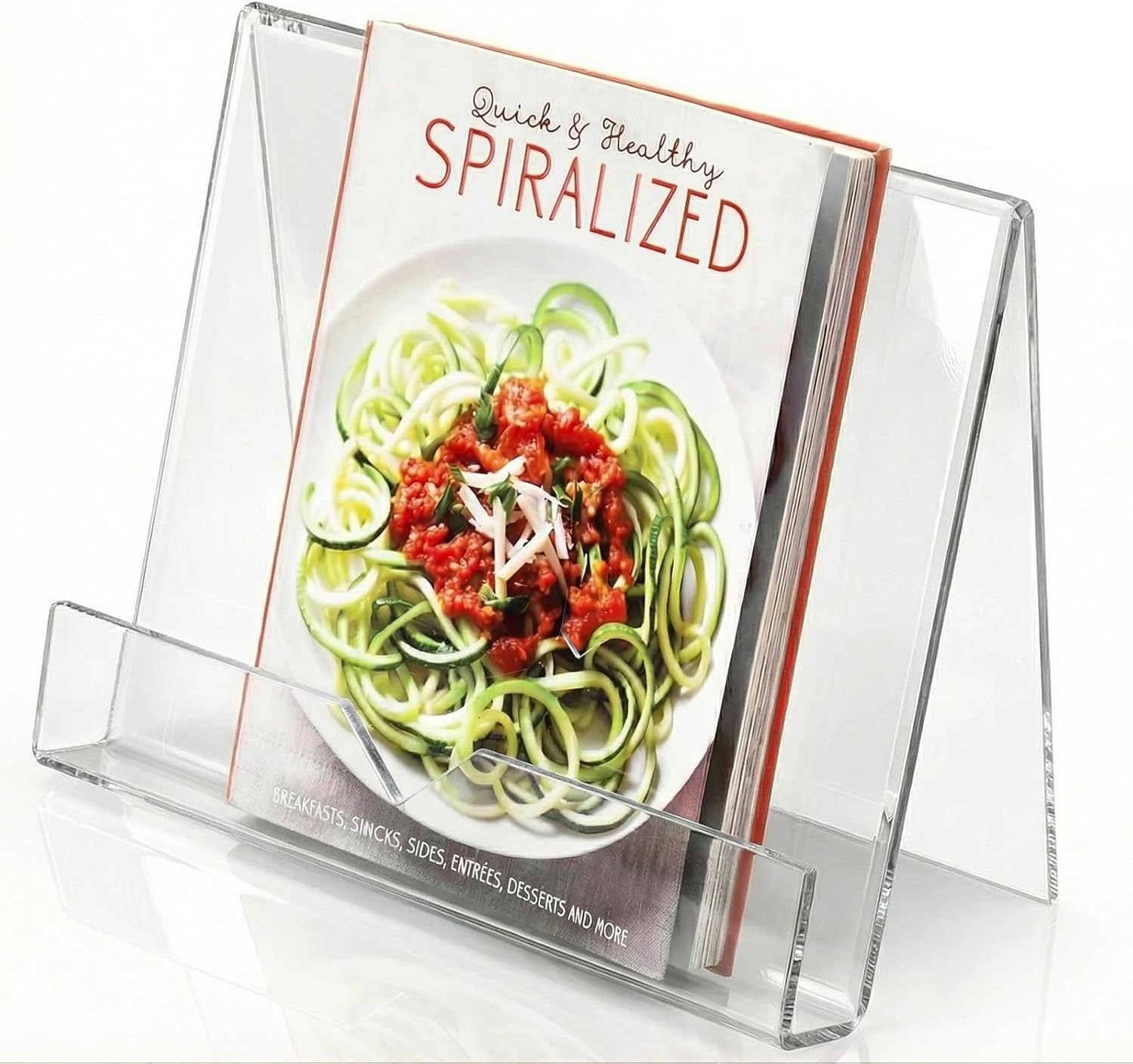 MyGift Cookbook Stand, Clear Cookbook Holder, Premium Acrylic Book Display Stand for Recipe Book/... | Amazon (US)