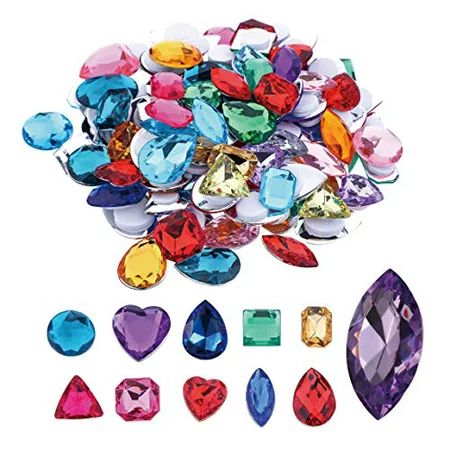 Self Craft Jewels Jumbo Bling Crystal Assorted Shapes Colors Rhinestone Arts Projects Pack of 110 | Walmart (US)