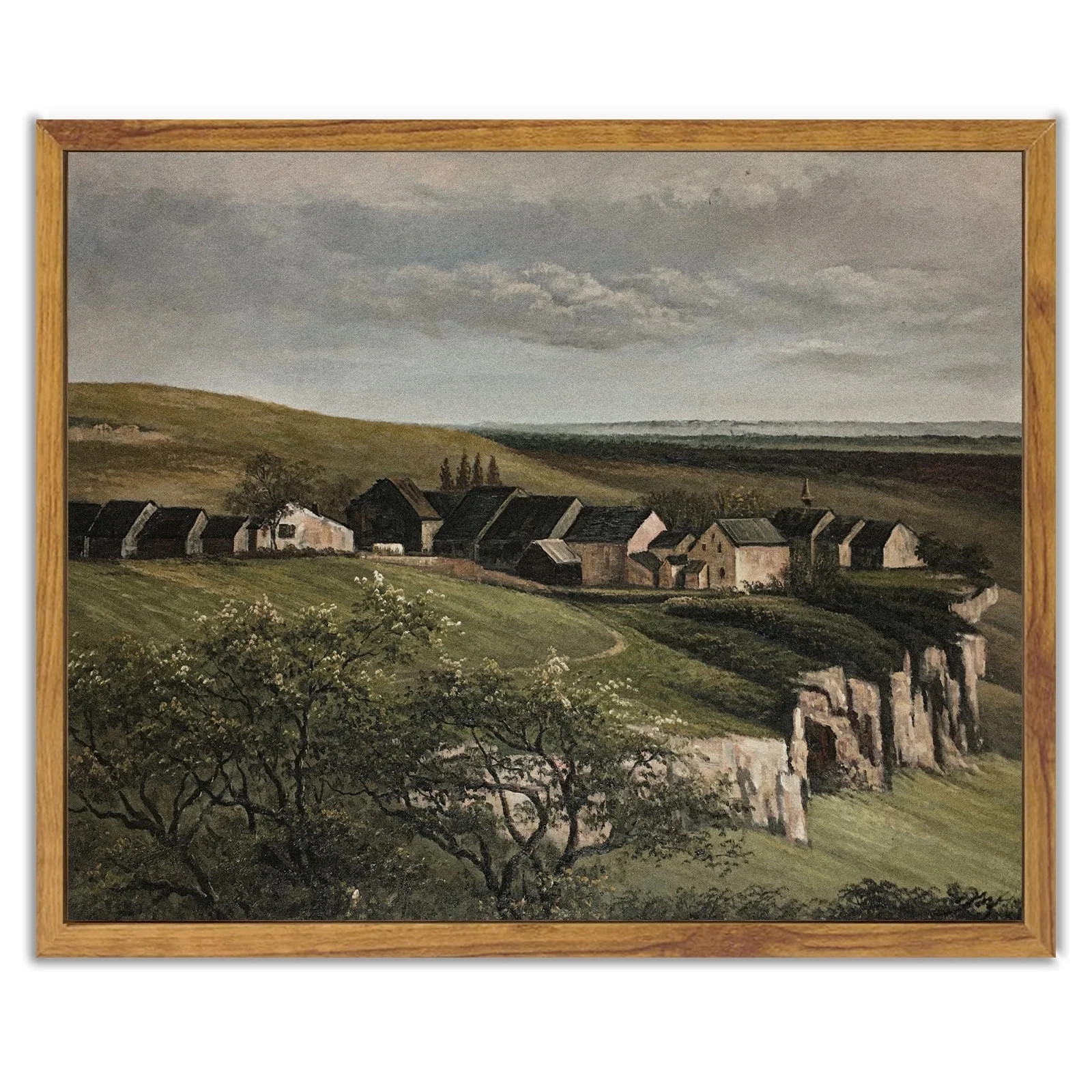 Drsoum Landscape Wall Art Vintage Classical Village Painting Grassland Village Farmhouse Prints R... | Walmart (US)