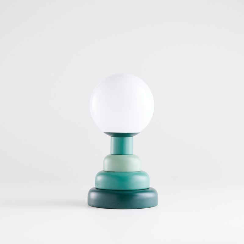 Henley Green Stacked Table Lamp | Crate and Barrel | Crate & Barrel