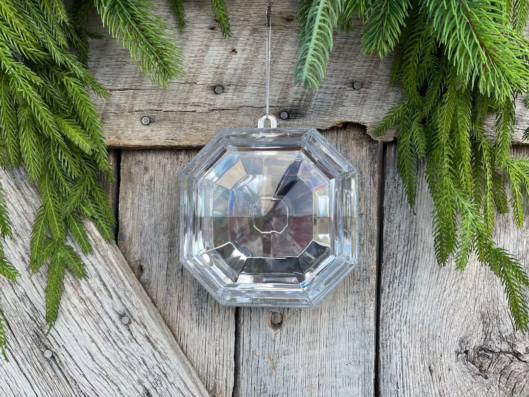 6" Clear Square Jewel, Christmas Jewel Ornament, Crystal Clear Gem Ornament, Christmas Ornament, ... | Etsy (US)