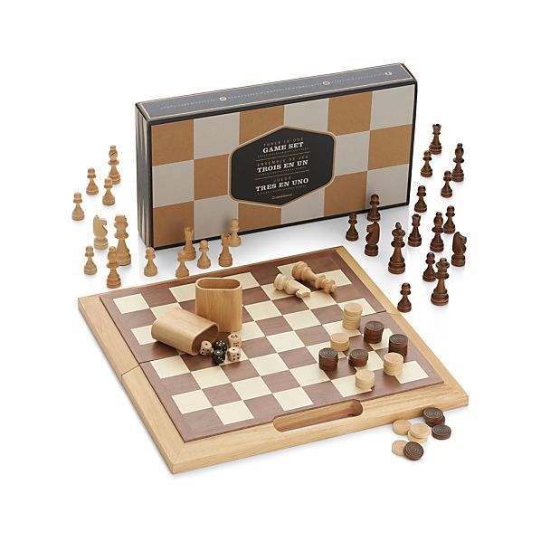 3-in-1 Game Set: Chess Checkers Backgammon | Crate & Barrel