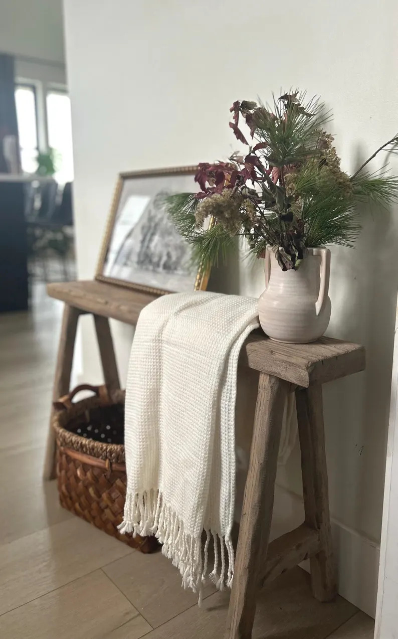 Handcrafted Weathered Wood Skinny Bench, Rustic Primitive Decor (36x6) | Etsy (US)