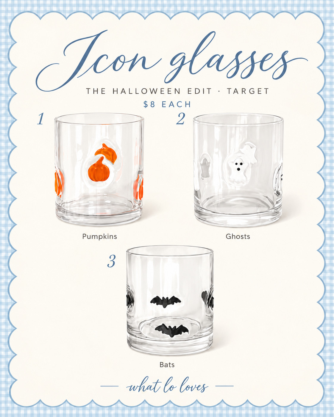 Target Halloween icon glasses, only $8 each! 👻🎃 Pumpkin, ghost and bat glass tumblers from Hyde and EEK Boutique. Anthropologie icon juice glass look for less. Cute fall glassware, Halloween bar cart, spooky season cocktail glasses, fall home decor. 

 #LTKSeasonal #LTKHome