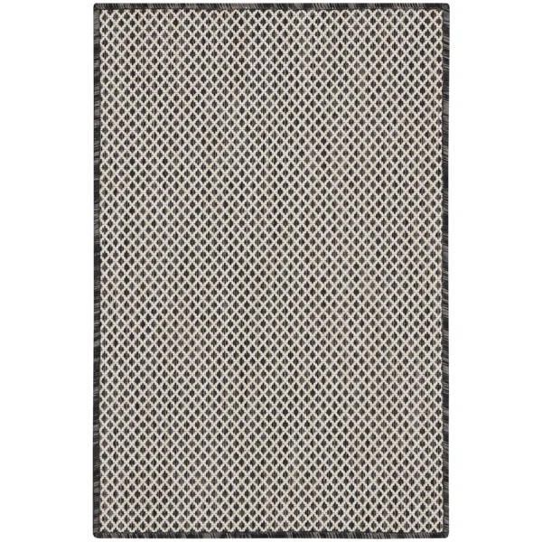 Tapis intérieur / extérieur ivoire / gris anthracite Leia | Wayfair North America