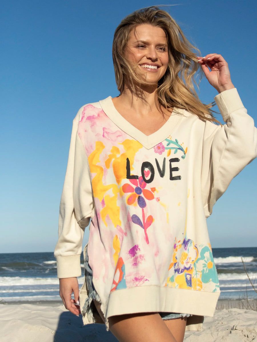 Life Is A Canvas Sweatshirt - Love Cream | Natural Life