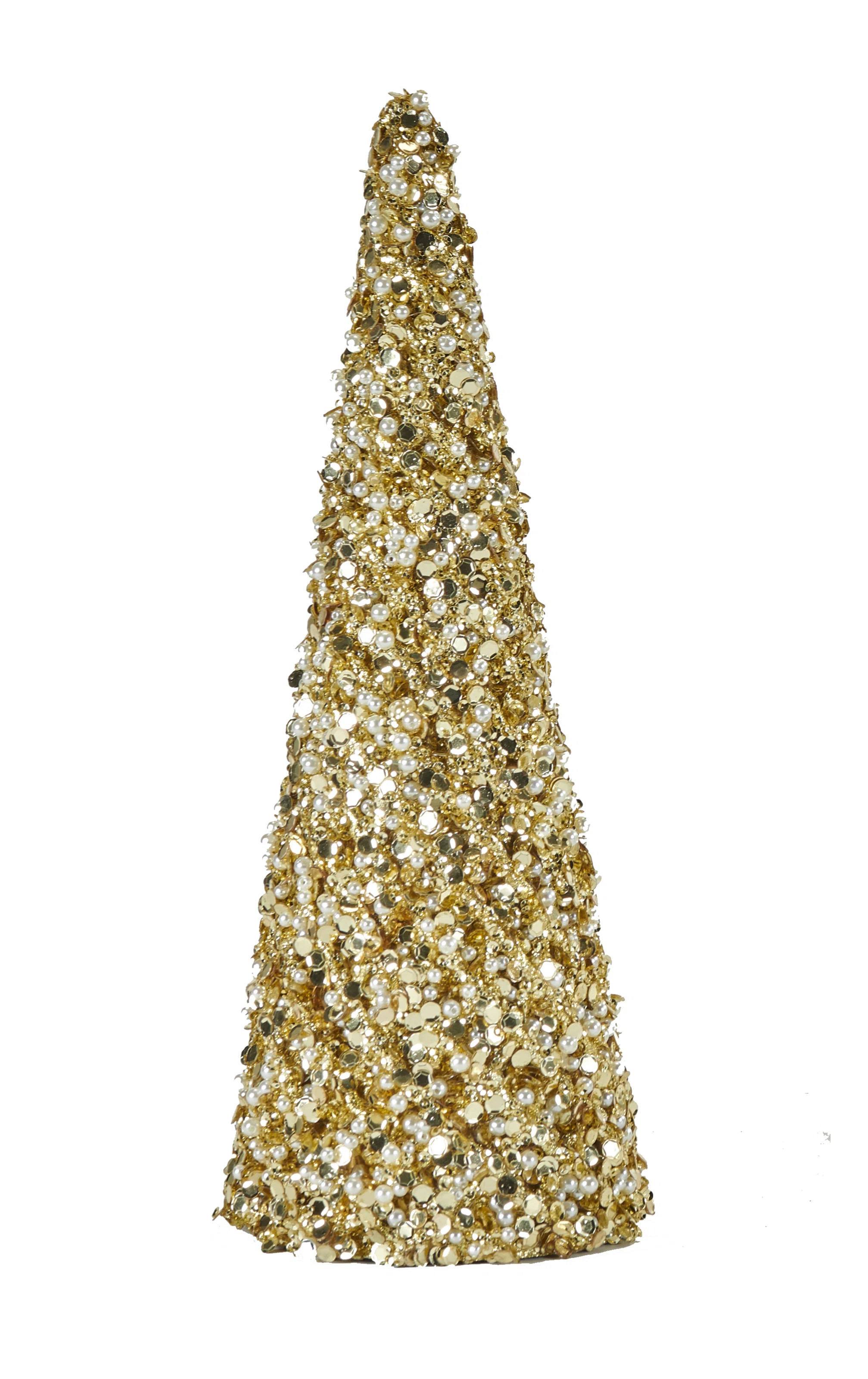 11.8" Glitter Bead & Sequin Artificial Tabletop Christmas Tree (Set of 2) | Wayfair North America