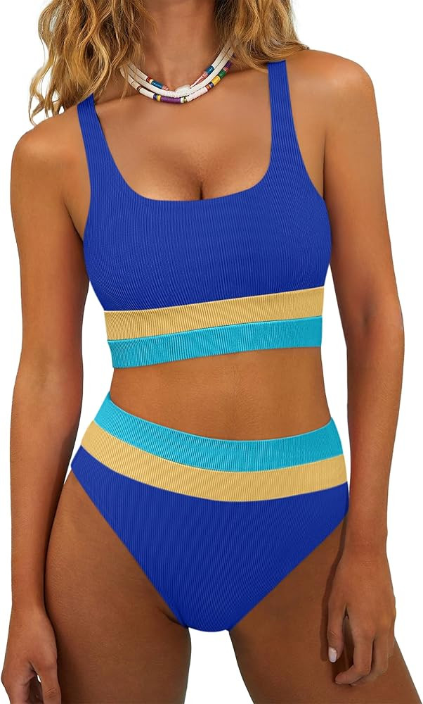 ANRABESS Bikini Sets for Women Summer 2026 High Waisted 2 Piece Bathing Suit Tummy Control Swimsu... | Amazon (US)