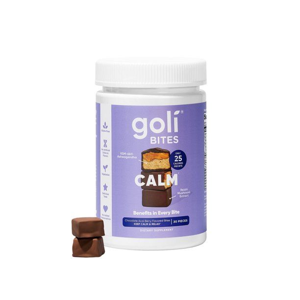 Goli Nutrition Calm Ashwagandha Bites, Chocolate Acai Berry, 30 Count - Walmart.com | Walmart (US)