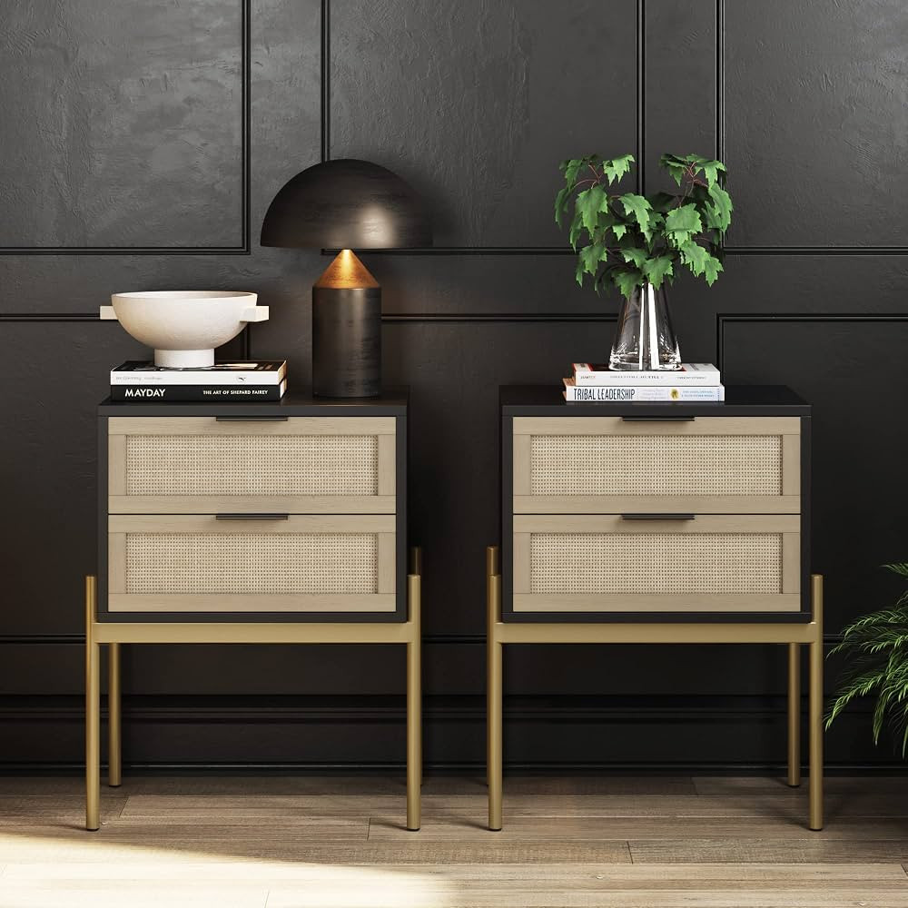 Nathan James Andrew Nightstand, Accent Bedside End Side Table with Storage Drawer, and Mid-Centur... | Amazon (US)