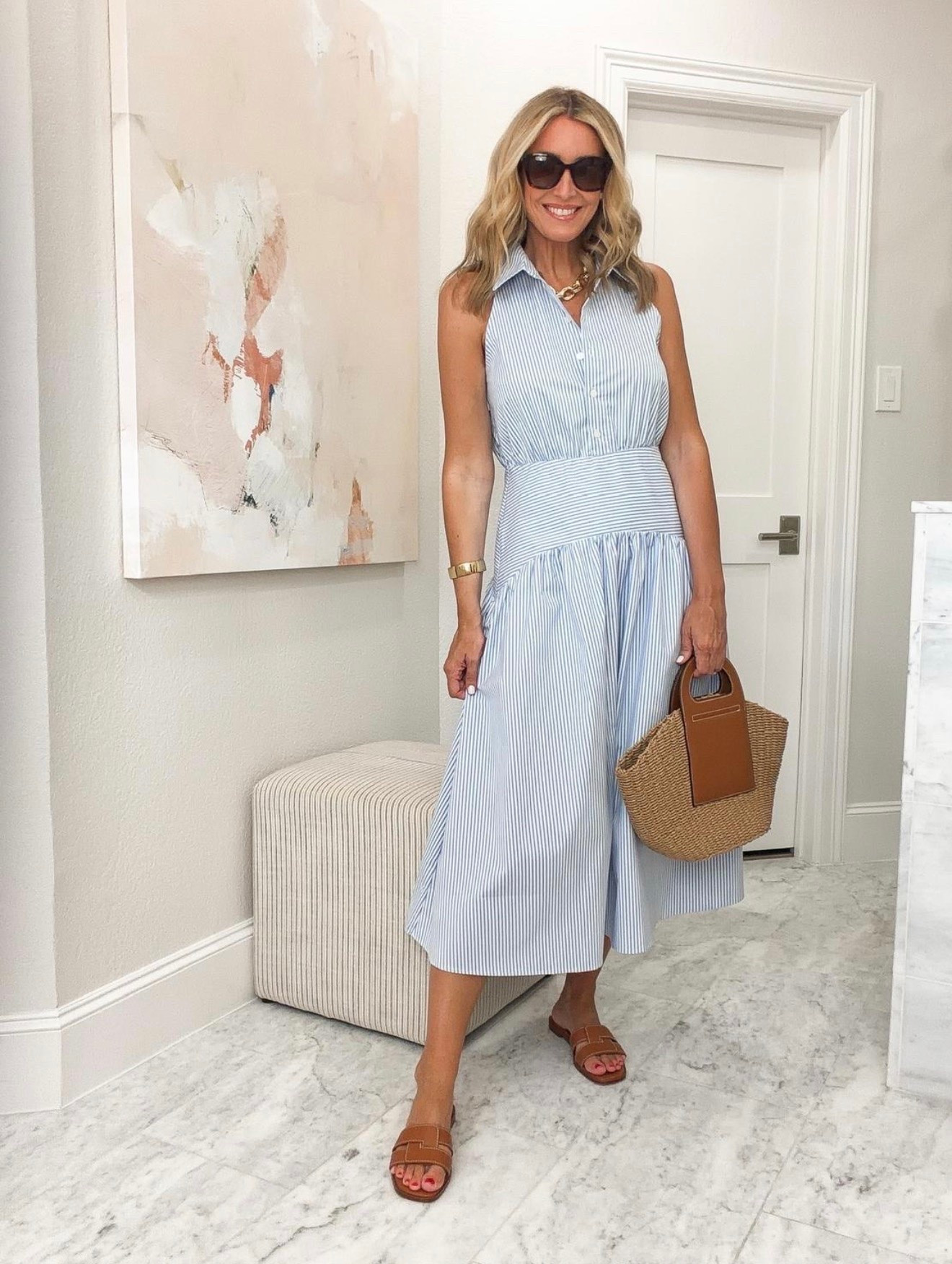 There’s just something about a striped dress that feels instantly put together. This midi style is the perfect piece to throw on for a summer day, whether you’re headed to brunch, strolling through vacation towns, or looking for an easy outfit that still makes a statement.

Size M

Striped midi dress, summer dress, casual dress, vacation outfit, brunch style, timeless fashion, effortless outfit, summer wardrobe, classic stripes, feminine style, warm weather fashion, hauteandhumid

#LTKootd #LTKSeasonal #LTKTravel