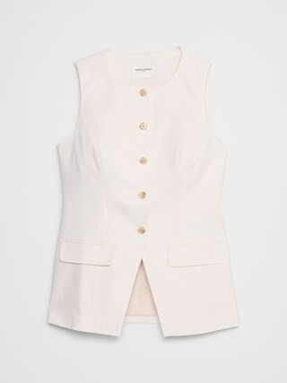 Linen-Blend Long Cutaway Vest | Banana Republic Factory