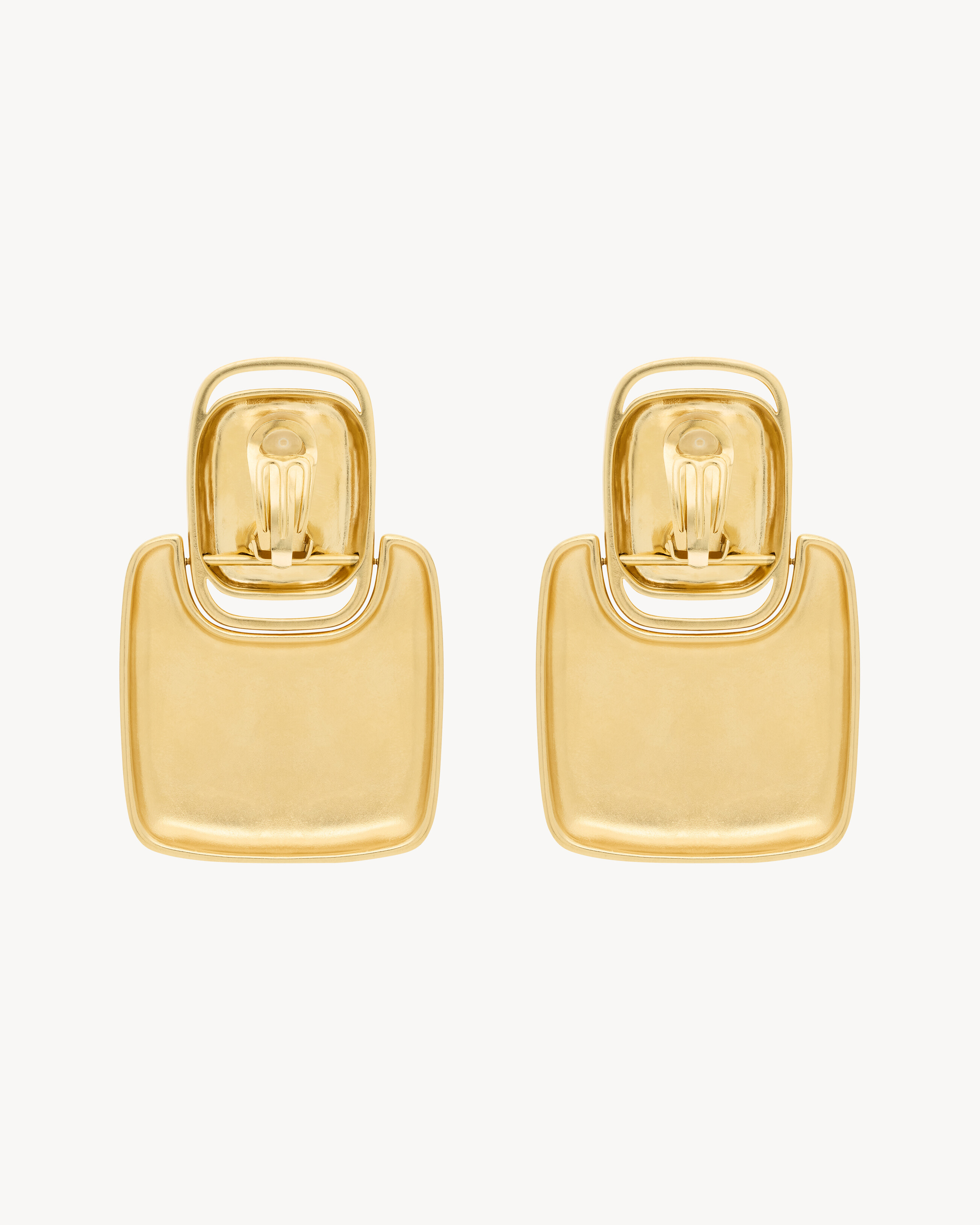 cabochon square earrings in metal | Saint Laurent Inc. (Global)
