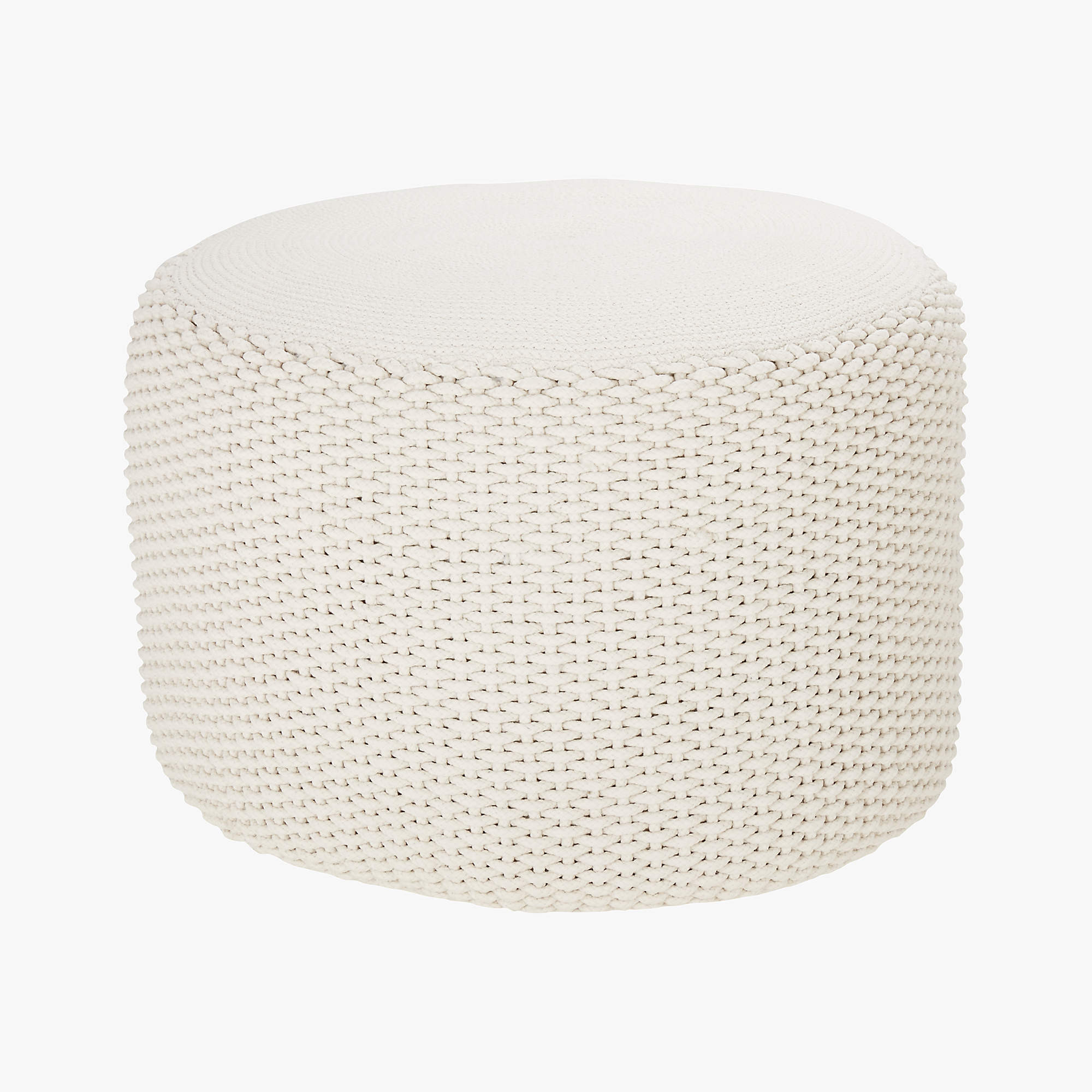 Criss Cream Knit Pouf + Reviews | CB2 | CB2