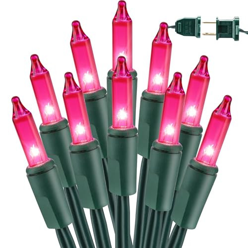 BrizLabs Pink Christmas Lights, 69.6ft 300 Count Pink String Lights Connectable, UL Certified Incandescent Christmas Lights Green Cord, Outdoor Mini Lights Set for Indoor Xmas Party Garden Patio | Amazon (US)