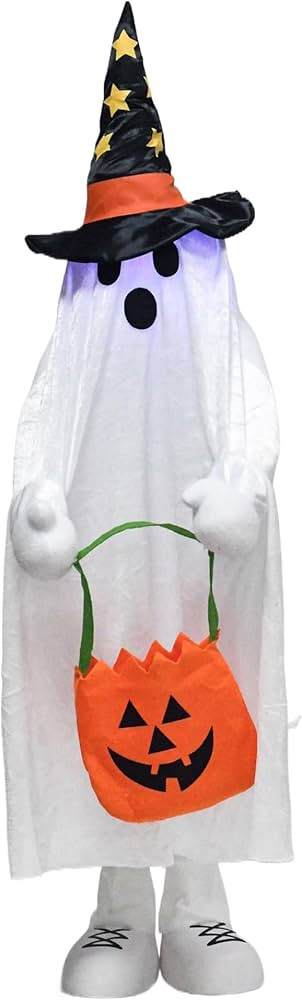 37" Front Porch Light up Halloween Ghost Decor Kit Standing Halloween Ghost Outdoor Decorations w... | Amazon (US)