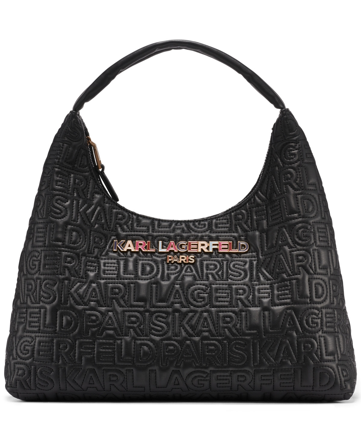 Karl Lagerfeld Paris Voyage Large Hobo Bag - Black Multi | Macy's