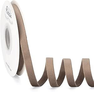 Ribbli Camel Velvet Ribbon Double Faced 3/8 Inch 10-Yard Spool Camel Ribbon Use for Christmas Tre... | Amazon (US)