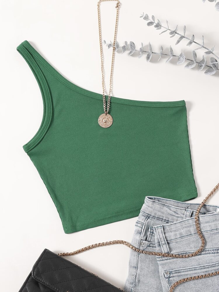 SHEIN Unity One Shoulder Rib-knit Crop Top
       
              
              $3.99        
   ... | SHEIN