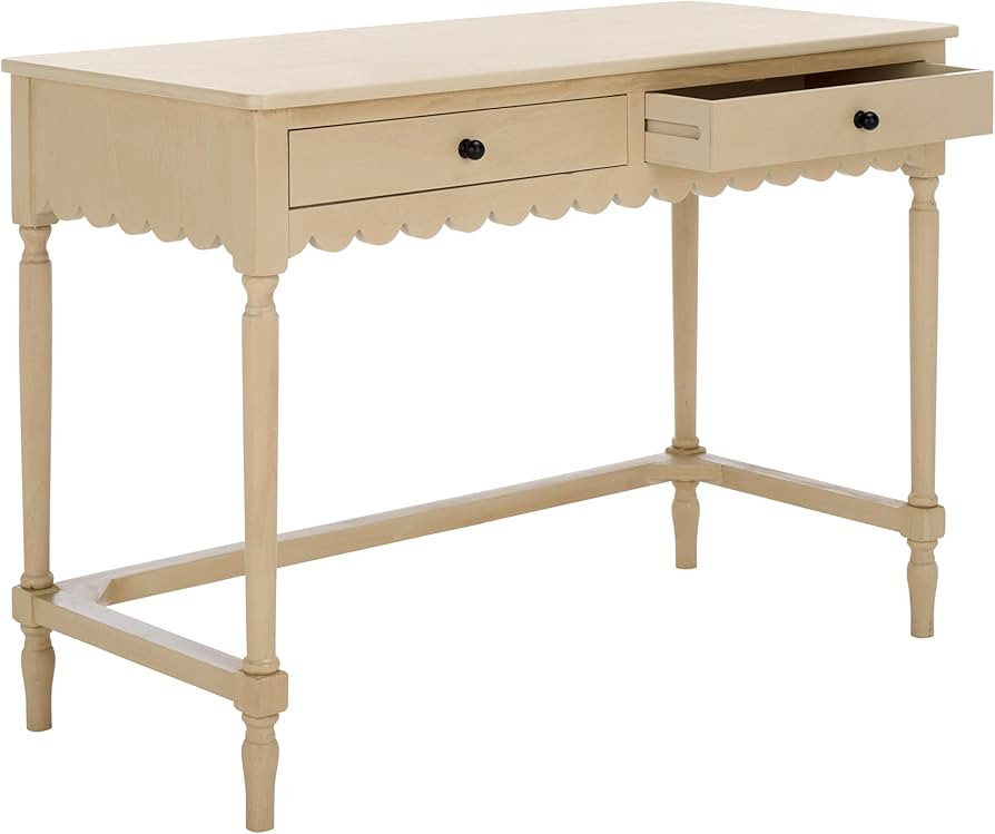 SAFAVIEH Home Collection Haven Farmhouse Country Cottage Natural Brown 2-Drawer Desk Console Table for Entryway, Living Room, Home Office | Amazon (US)