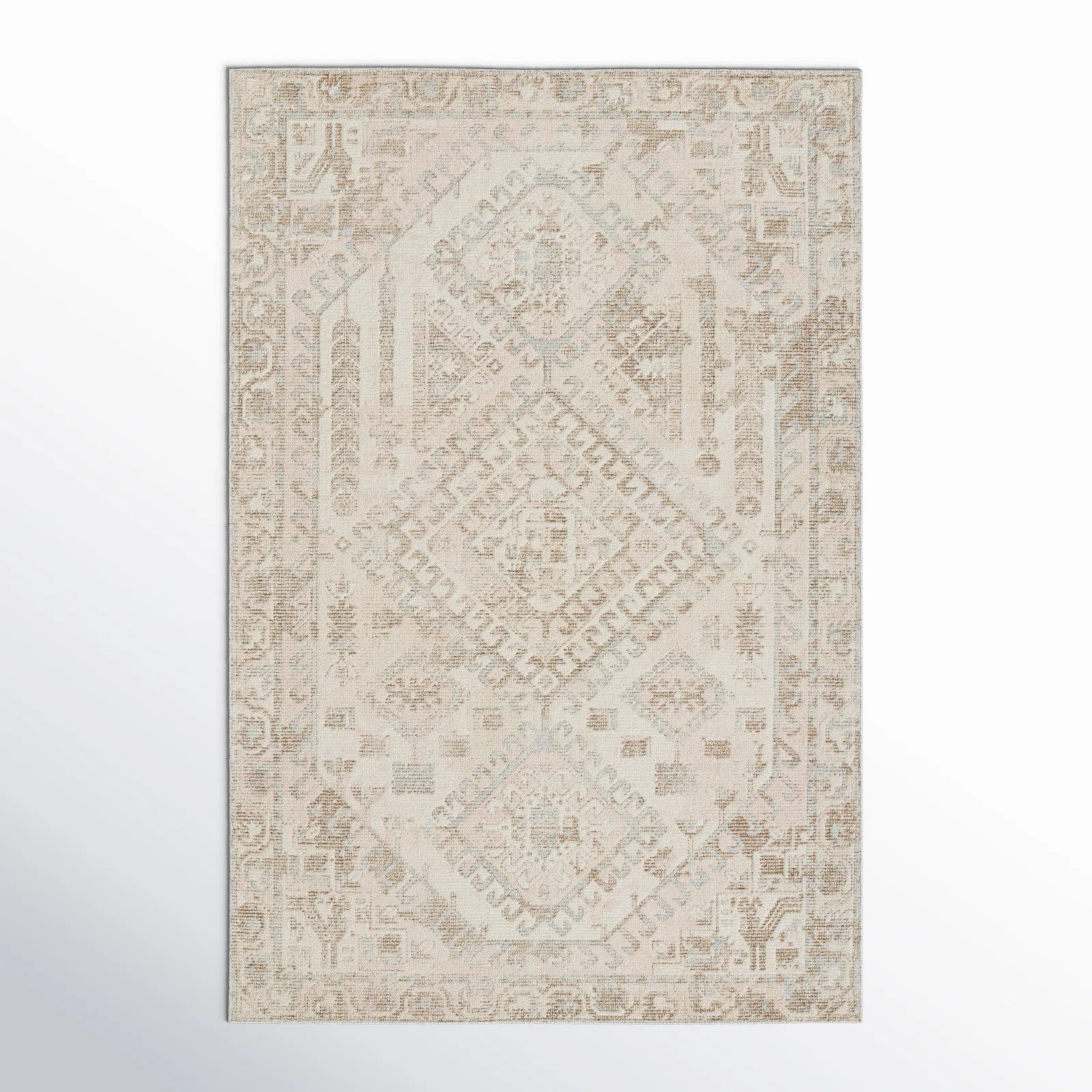 Alara Oriental Handmade Flatweave Wool/Rayon Area Rug in Light brown/Gray | Birch Lane