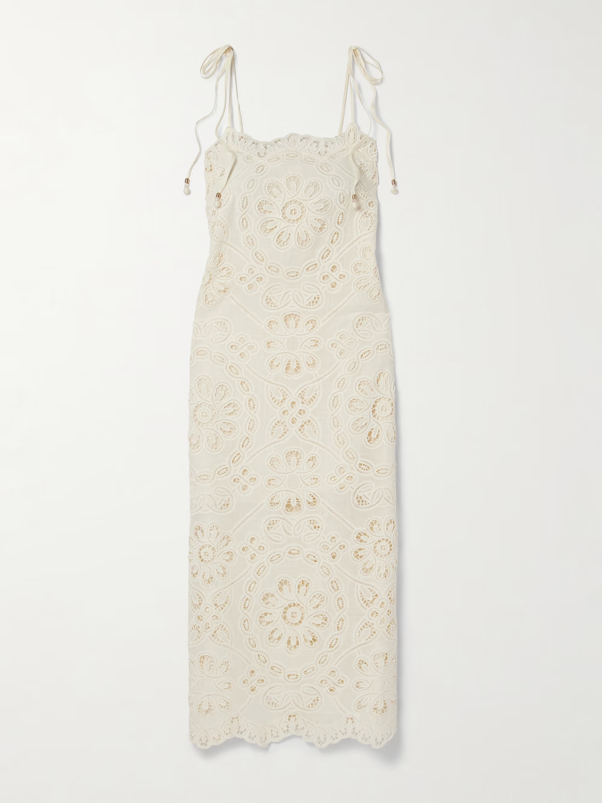 Rhiannon guipure lace-trimmed voile midi dress | NET-A-PORTER (UK & EU)