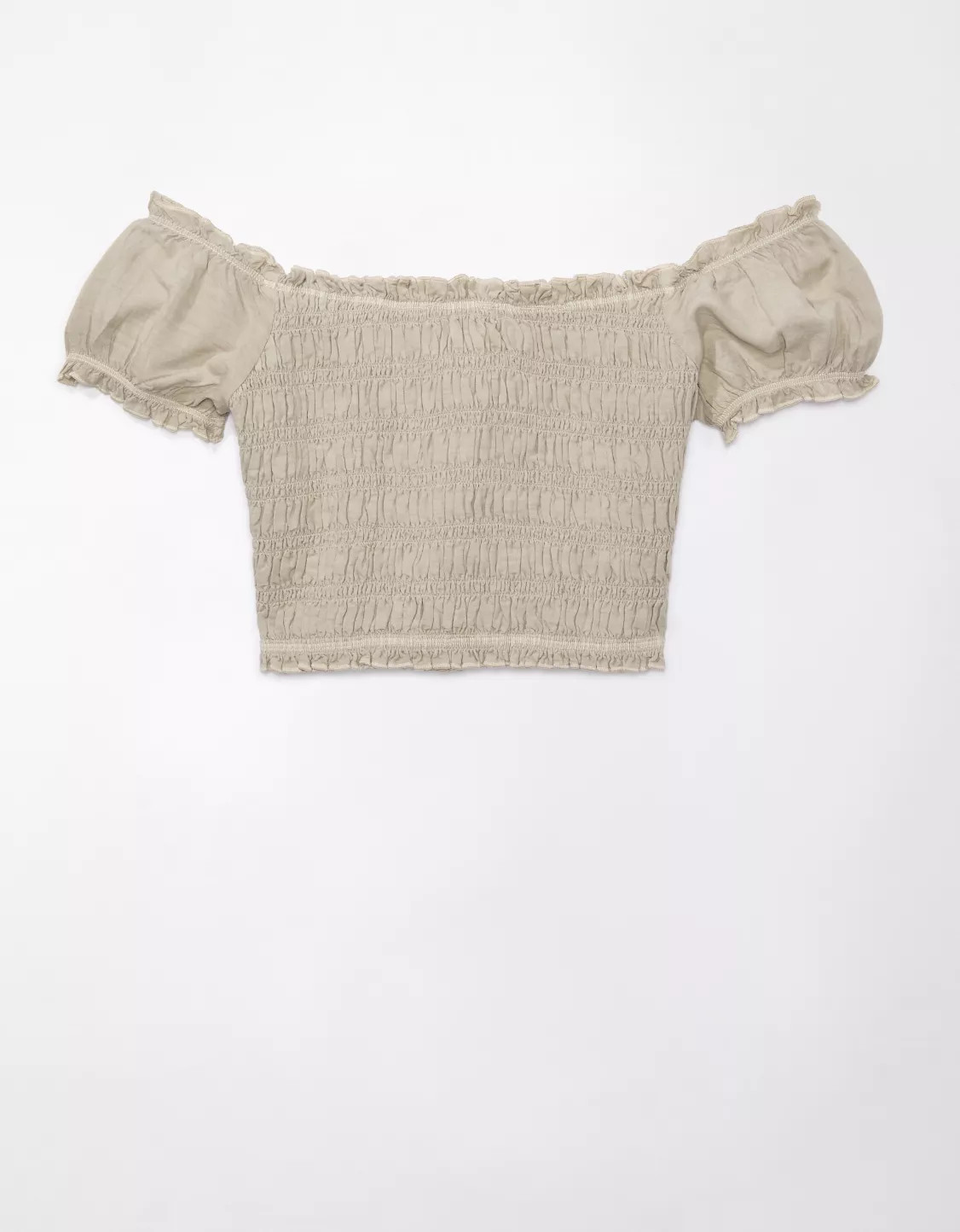 AE Off-The-Shoulder Cropped Smocked Top | American Eagle Outfitters (US & CA)
