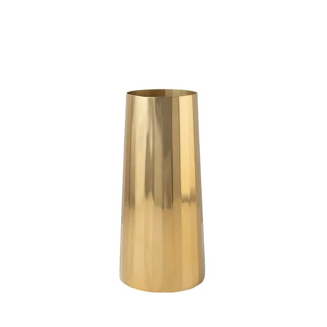 Serene Spaces Living Small Gold Cylinder Metal Flower Vase, Home Decor | Walmart (US)