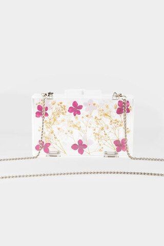 Emilee Printed Pressed Floral Clutch | Francesca’s Collections