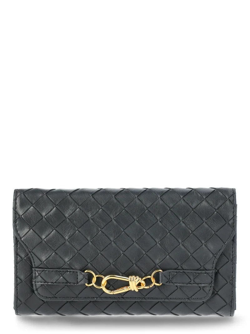 Time and Tru Women's Scarlet Envelope Wallet, Black - Walmart.com | Walmart (US)