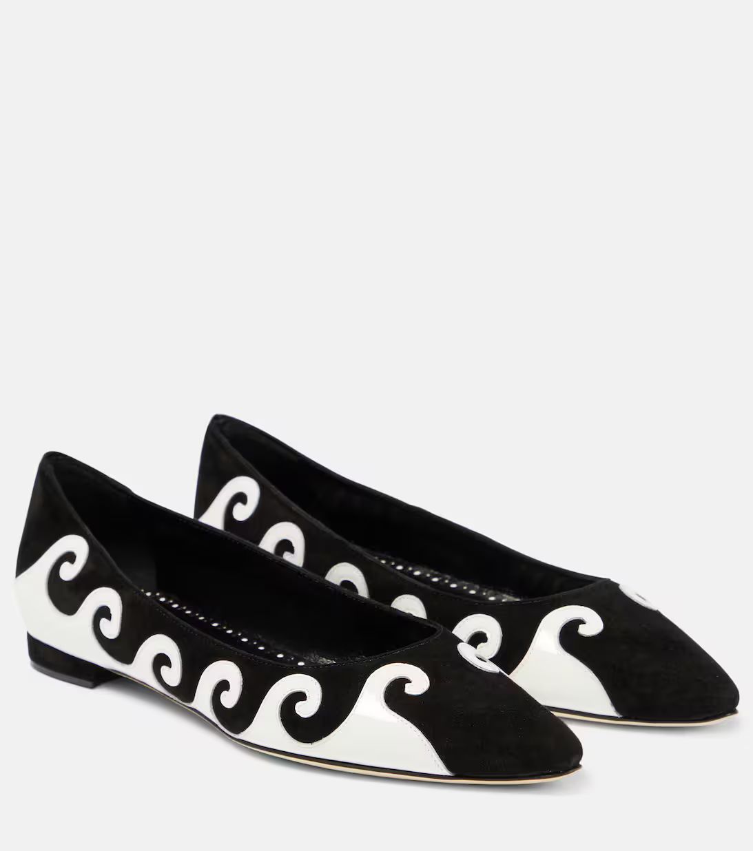 Kasaiflat suede and patent leather ballet flats | Mytheresa (US/CA)
