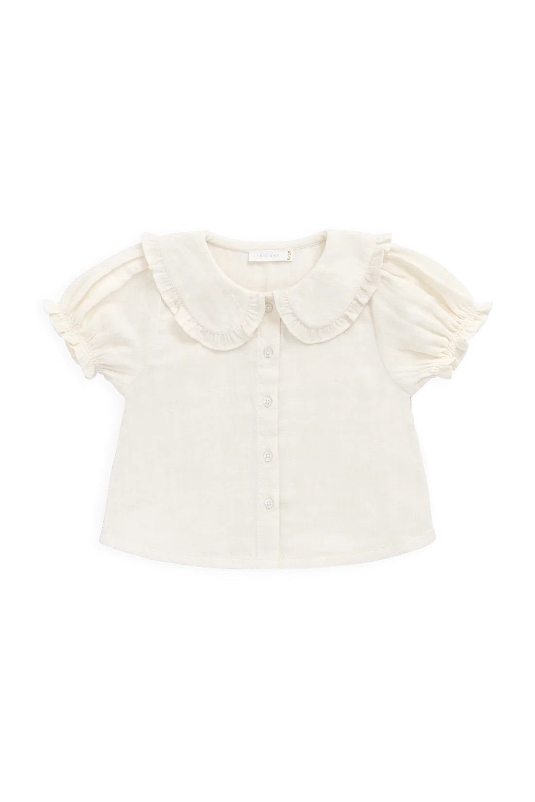 Organic Cotton Muslin Bowie Blouse - Parchment | Jamie Kay