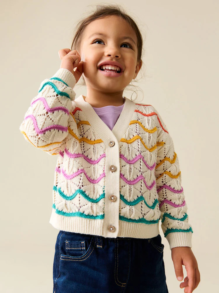 Rainbow Wavy V-Neck Cardigan (3mths-7yrs) | Next US