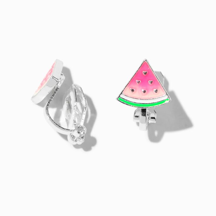 Pink UV Color-Changing Watermelon Clip-On Earrings | Claire's (US)