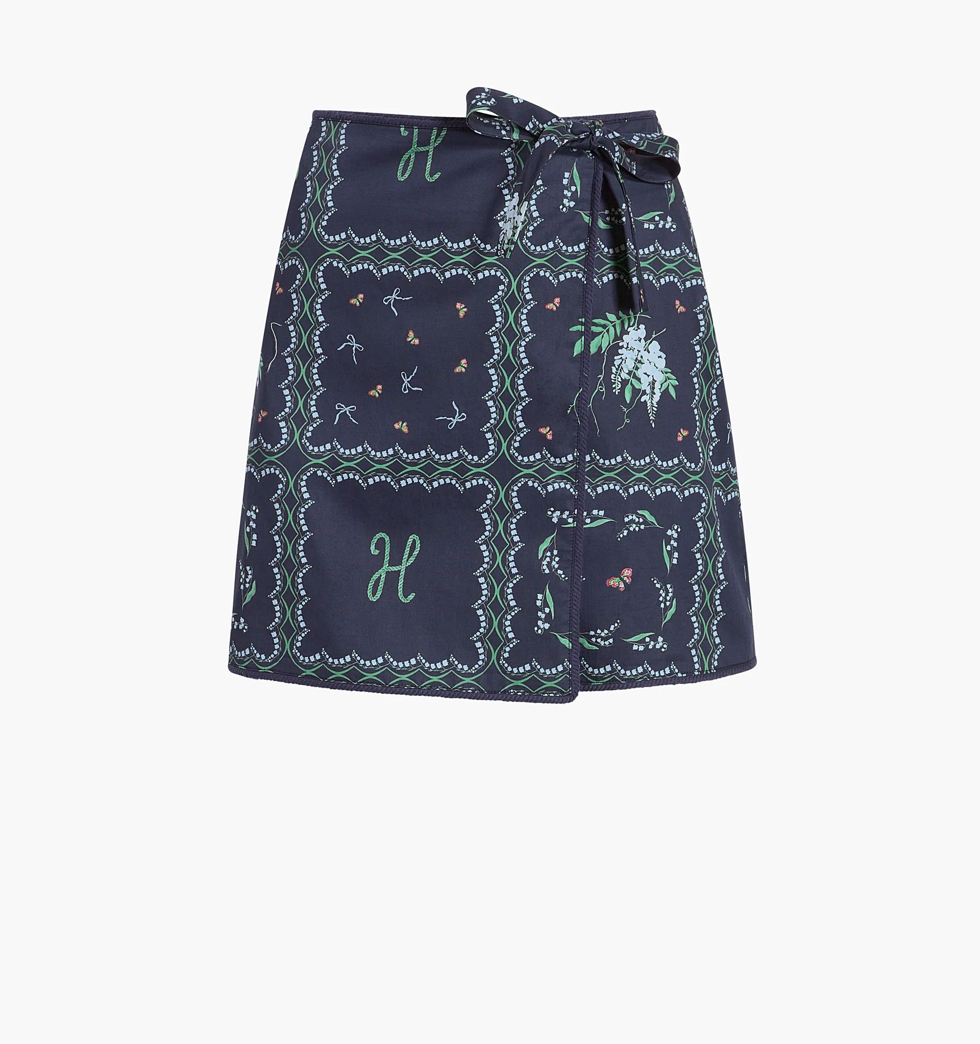 The Carolina Skirt - Navy Floral Patchwork | Hill House Home