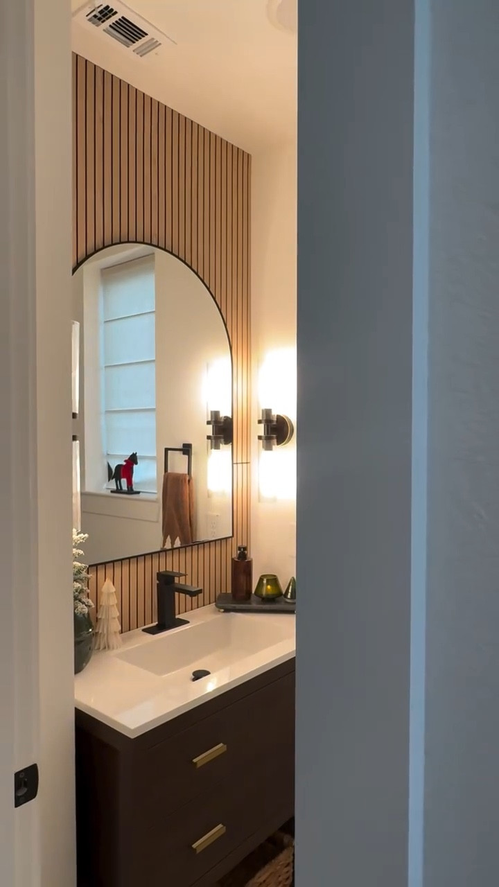 Don’t listen to anyone! Just do what makes you happy ☺️
Shout out to my husband for my gorgeous half bath! I’m obsessed! 😍😍

One more project done in our new home, a million more to go so make sure to stick around for the journey 😉
Did he do a good job? 
A ti te gusto? 

Feliz viernes amigas ❤️❤️

Follow , like and share @ourcozy_casa for more home inspo and finds. 

#beforeandafter #bathroomdiy #ａｅｓｔｈｅｔｉｃ