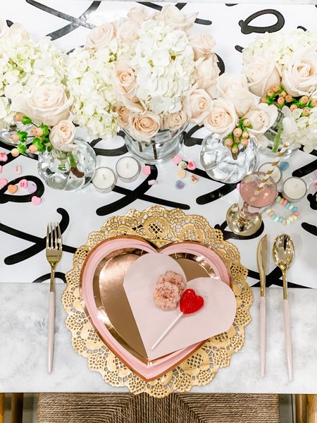 Xo! A blush pink and gold Valentine’s Day Tablescape using all disposable place settings from Amazon! 

#LTKhome #LTKunder50 #LTKSeasonal
