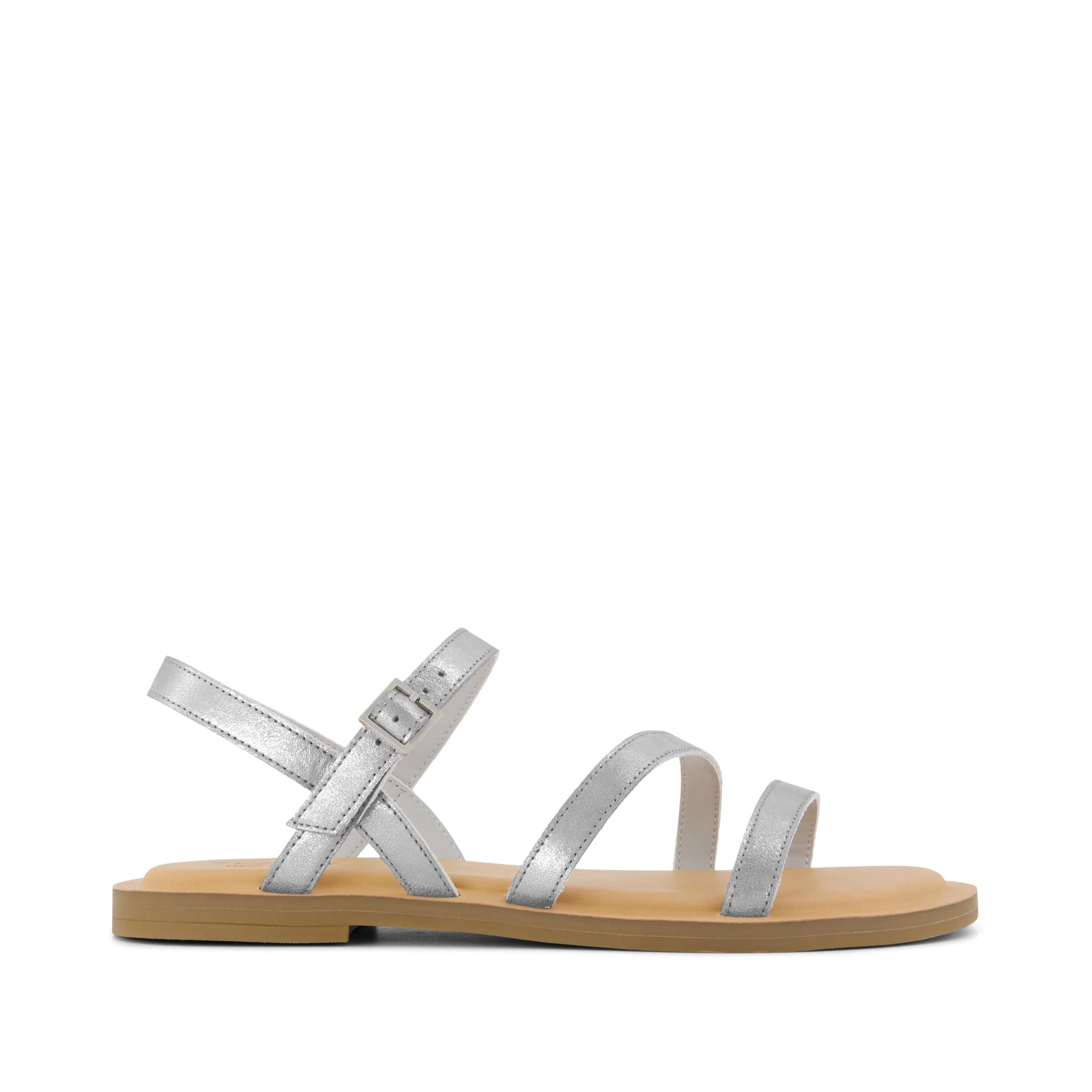 Womens Kira Strappy Sandal Silver Leather | Toms EMEA