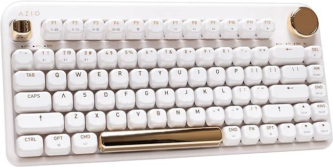 Azio IZO Wireless BT5/USB PC & Mac Mechanical Keyboard, White Blossom | Amazon (US)