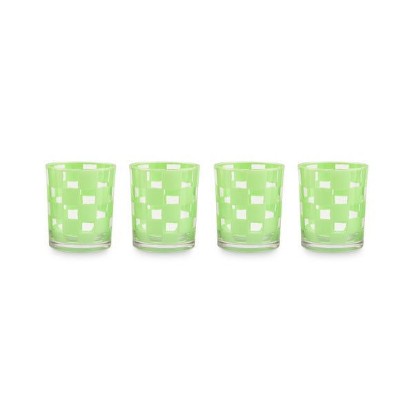 MacKenzie-Childs Green Check Acrylic Tumblers | MacKenzie-Childs