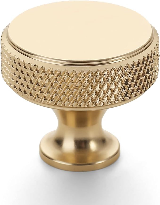 Amerdeco 10 Pack Gold Knurled Cabinet Knobs Kitchen Cabinet Handles for Drawer Dresser, Cupboard ... | Amazon (US)