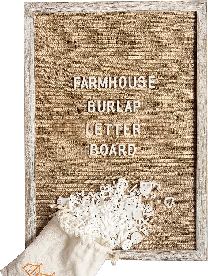 Burlap Letter Board - The New Felt Letter Board – 12x17 Inch, Rustic Shabby Chic Wood Frame, 37... | Amazon (US)