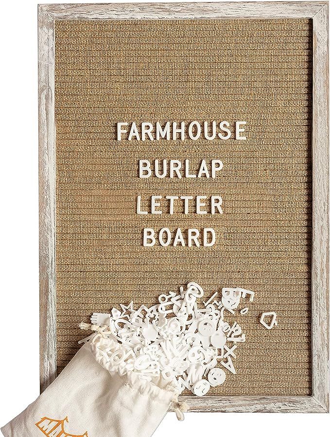 Burlap Letter Board - The New Felt Letter Board – 12x17 Inch, Rustic Shabby Chic Wood Frame, 37... | Amazon (US)