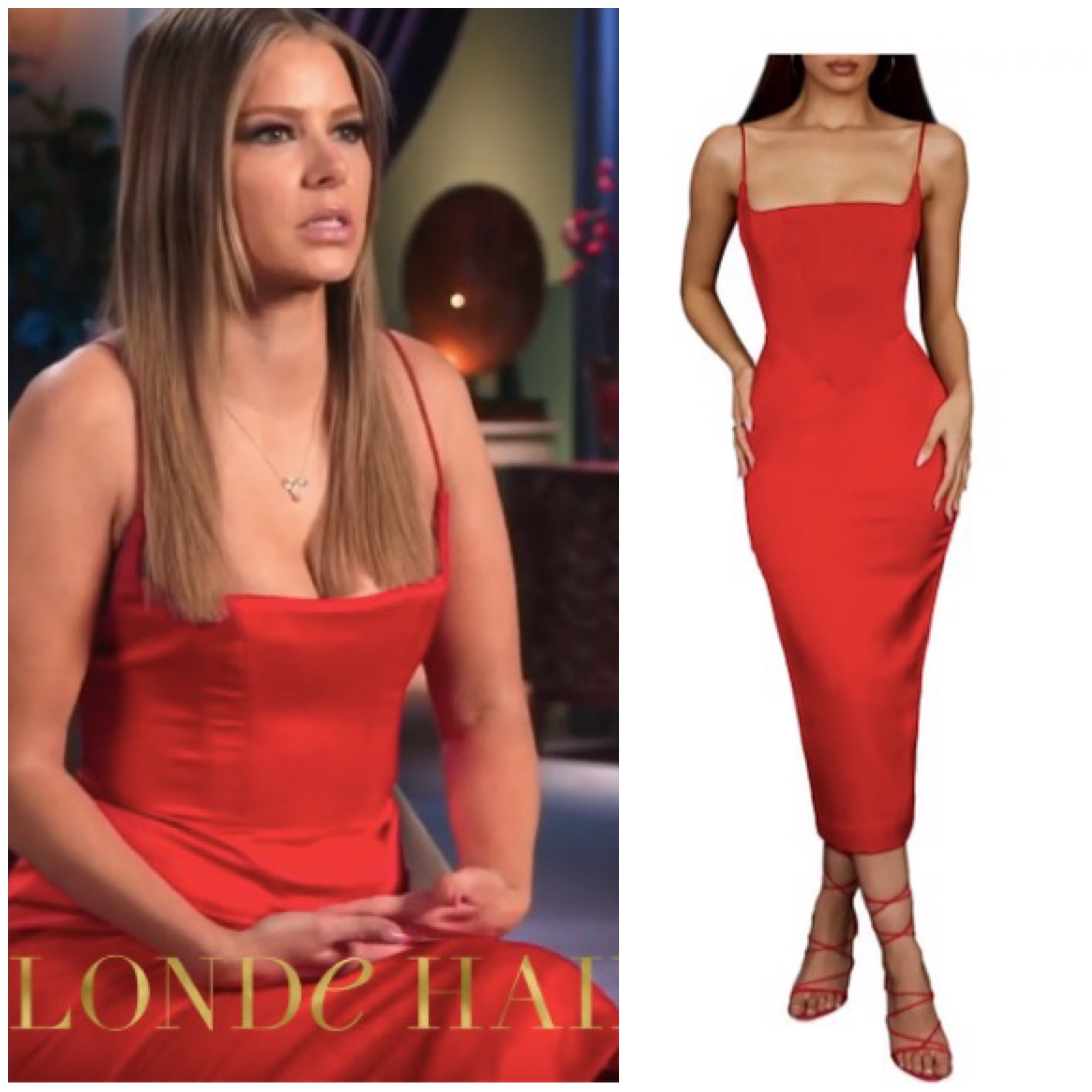 Ariana Madix’s Red Satin Corset Dress in Confessionals 