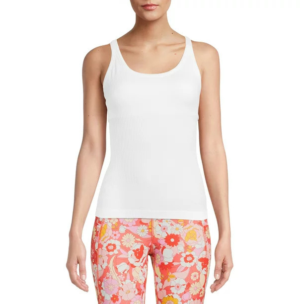 Avia Women's Seamless Rib Tank Top with Shelf Bra | Walmart (US)