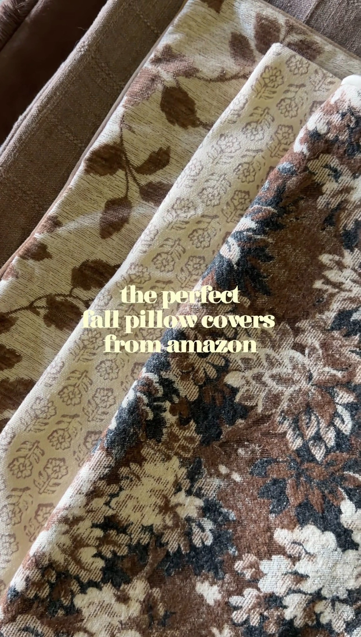 🍂 The easiest fall home refresh = swapping your pillow covers!

These Amazon fall pillow covers are giving cozy, elevated, collected-for-fall vibes without having to completely redo your living room. 🤎 I love using pillow covers because you can store the covers away after the season and keep using the same inserts year after year!

Think warm neutrals, cozy textures, autumn layers + just enough fall to make your home feel ready for the season. 🍁✨

🛒 Linked these Amazon fall finds in my LTK!

Amazon fall finds | fall pillow covers | fall home decor | cozy home decor | neutral fall decor | autumn home decor | fall decorating ideas | affordable fall decor | cozy living room | farmhouse fall decor | fall home refresh | seasonal home decor | Amazon home finds | elevated fall decor | fall decorating inspiration

#LTKHome #LTKFinds #AmazonFinds #AmazonHome #AmazonHomeFinds #FallDecor #FallHomeDecor #FallDecorIdeas #FallHome #AutumnDecor #CozyHome #CozyFall #NeutralFallDecor #FallPillowCovers #ThrowPillows #PillowCovers #HomeDecorInspo #HomeStyling #AffordableHomeDecor #FallHomeInspo #AmazonFinds #HomeInspiration #SeasonalDecor 

 