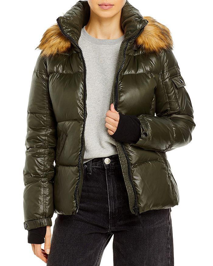 Gloss Allie Faux Fur Trim Puffer Jacket - 100% Exclusive | Bloomingdale's (US)