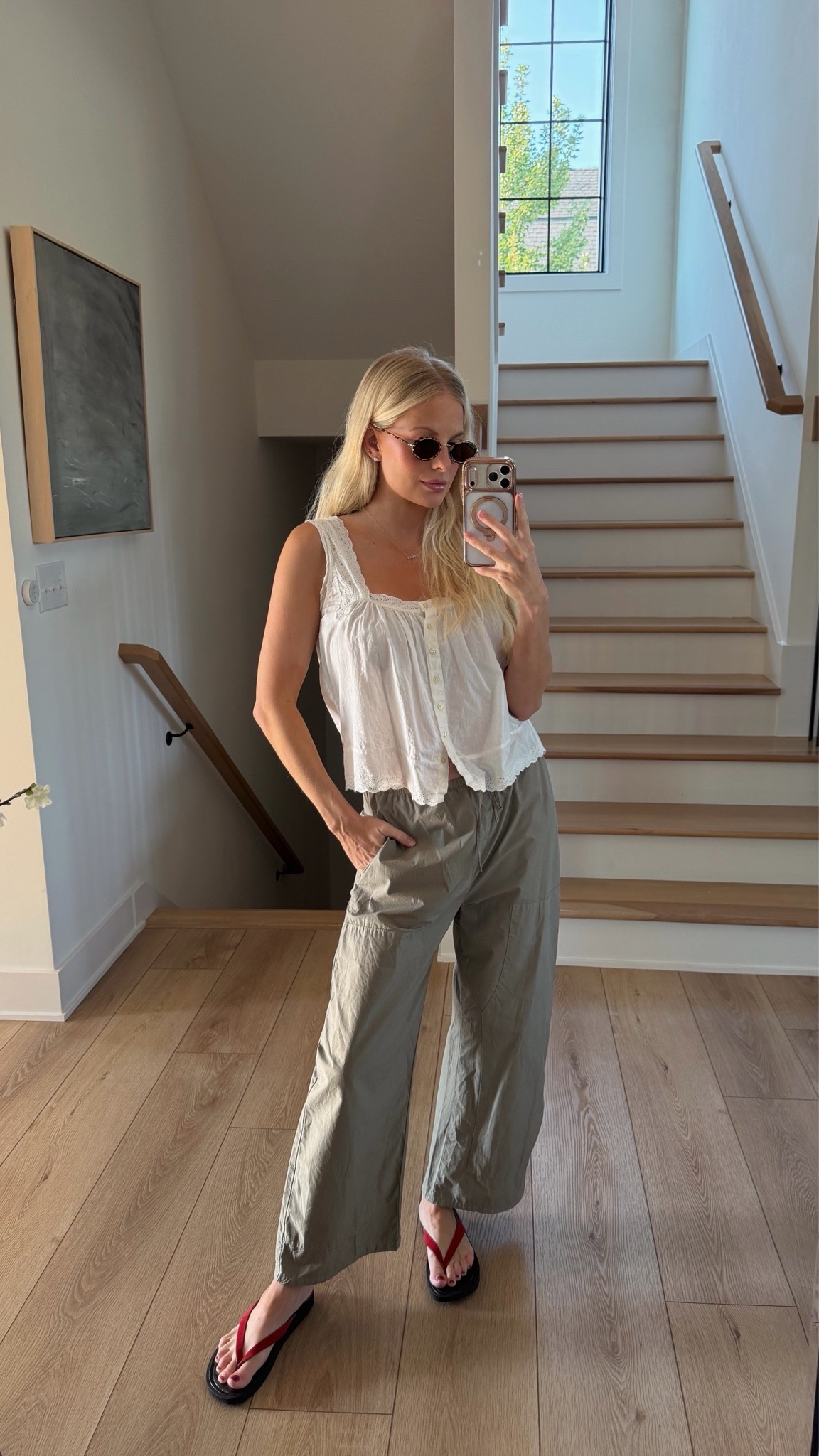 SIZE: 1/small in tank, med in pants, linking similar shoes & sunglasses! #kathleenpost Summer outfit Inspo, summer outfits women, postpartum outfit, newborn phase

#LTKootd #LTKmomlife