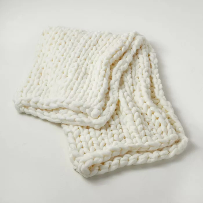 50"x70" Oversized Chunky Hand Knit Decorative Bed Throw - Casaluna™ | Target